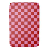 Geruit rood en heet roze badmat (Voorkant Verticaal)