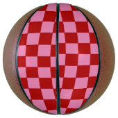 Geruit rood en heet roze basketbal (Verticaal)