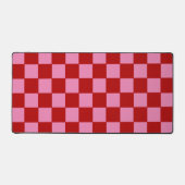 Geruit rood en heet roze bureaumat (Voorkant)
