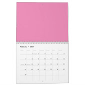Geruit rood en heet roze kalender (Feb 2027)