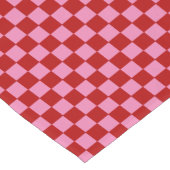 Geruit rood en heet roze korte tafelloper (Hoek)