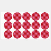 Geruit rood en heet roze labels (Vel)