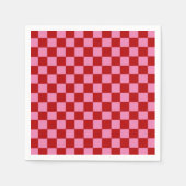 Geruit rood en heet roze servet (Voorkant)