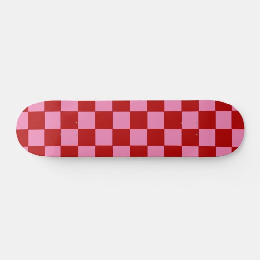 Geruit rood en heet roze skateboard (Horizontaal)