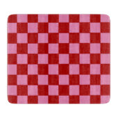 Geruit rood en heet roze snijplank (Voorkant)