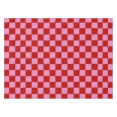 Geruit rood en heet roze tafelkleed (Voorkant (Horizontaal))
