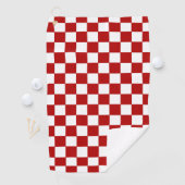 Geruit Rood en Wit Golfhanddoek (Insitu)