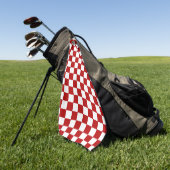 Geruit Rood en Wit Golfhanddoek (Groen)