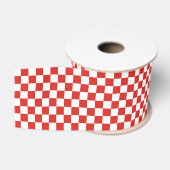 geruit rood wit grosgrain lint (Spoel)