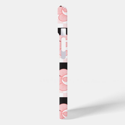 Geruit roze Daisy Case-Mate iPhone Case (Achterkant / Links)