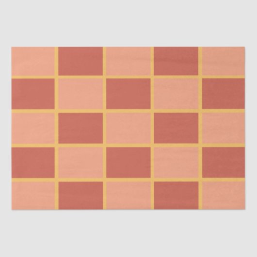 Geruit roze rood geruit vierkant patroon tissuepapier (Voorkant)