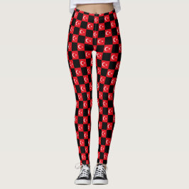 Geruit Turkije Vlag patroon Leggings