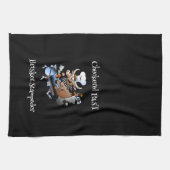 Geruit verleden Koe Mascotte Griller Blk Custom Theedoek (Horizontaal)