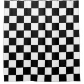 Geruit wit en zwart douchegordijn (Voorkant)