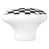 Geruit wit en zwart keramische knop (Zijkant)