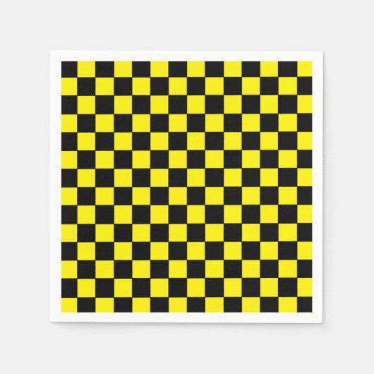 Geruit zwart en geel servet (Voorkant)