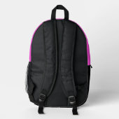 Geruit Zwart Wit Roze Monogram Initialen Kinder Bedrukte Rugzak (Achterkant)
