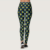 Geruit Zweeds vlagpatroon Leggings (Achterkant)