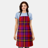 geruite all-over print apron schort (Gedragen)