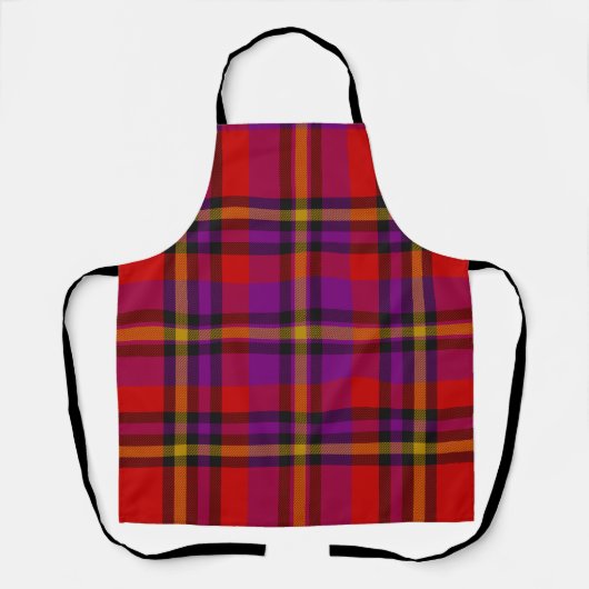 geruite all-over print apron schort (Voorkant)