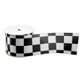 Geruite auto racing vlag patroon satijnen lint (Spoel)