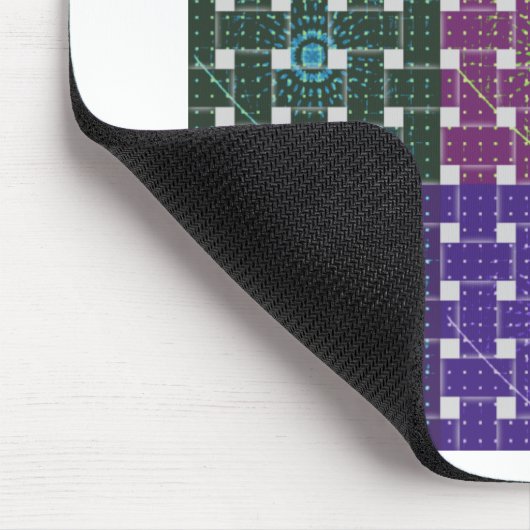 Geruite Blauwe en Paarse Art Print Muismat (Hoek)