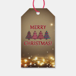 Geruite bomen cadeaulabel