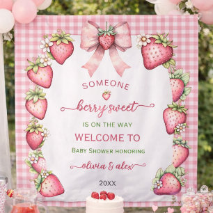 Geruite boog bes zoete baby shower achtergrond wandkleed