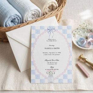 Geruite Boog Coquette Baby Shower Decoratie Kaart
