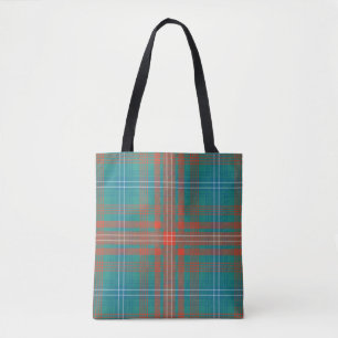 Geruite Clan Wilson Tartan Turquoise Oranje Rut Draagtas