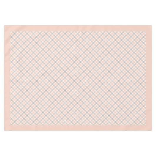 Geruite Coral Peach Grijs tafelkleed met stijl (Voorkant (Horizontaal))