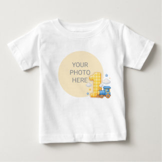 Geruite Eén Custom Foto Verjaardag Baby Shirt