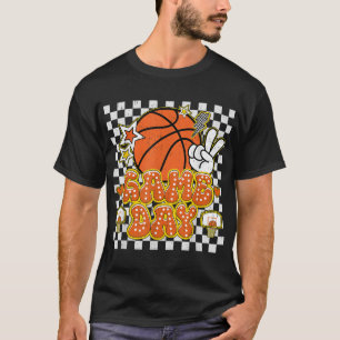 Geruite Game Day Schattigee Coquette Bow Basketbal T-shirt