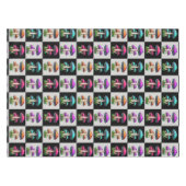 Geruite geometrische paddenstoel tafelkleed (Voorkant (Horizontaal))