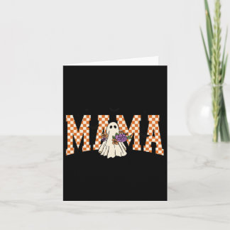 Geruite Halloween Ghost Mama Shirt Schattige Bloem Kaart