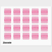 Geruite Hart Vierkantjes Patroon Roze en Wit Vierkante Sticker (Vel)