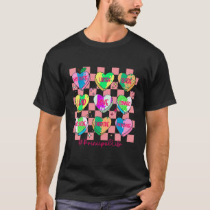 Geruite harten Snoep Valentijnsdag School Princ T-shirt