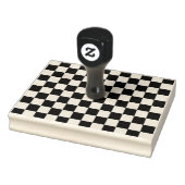 Geruite houten kunststempel 	rubberstempel (Stempel)