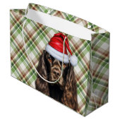 Geruite Kerst Chocolade Cocker Spaniel Hond Groot Cadeauzakje (Achterkant Gekanteld)