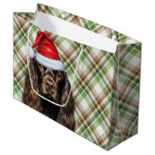 Geruite Kerst Chocolade Cocker Spaniel Hond Groot Cadeauzakje (Voorkant Gekanteld)
