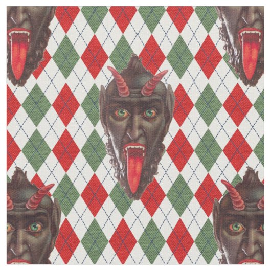 geruite kerst krampus stof (Close Up)