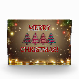 Geruite kerstbomen fotoblokken