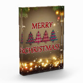 Geruite kerstbomen fotoblokken (Links)