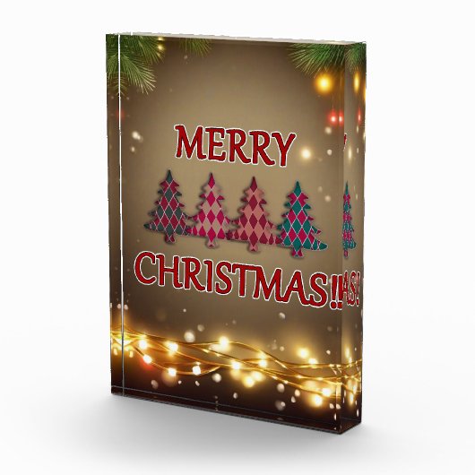 Geruite kerstbomen fotoblokken (Rechts)