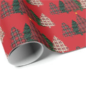 geruite kerstboom inpakpapier (Rol Hoek)