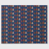 geruite kerstboom inpakpapier (Vlak)