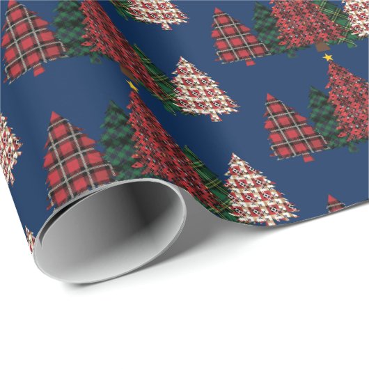 geruite kerstboom inpakpapier (Rol Hoek)