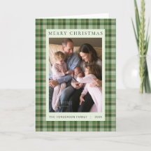 Geruite kerstkaart met foto