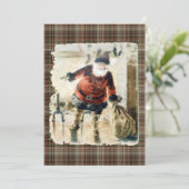 Geruite Kerstman uit het verleden Kaart (Staand voorkant)