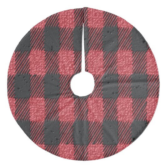 Geruite Kerstrok Fleece Kerstboom Rok (Voorkant)